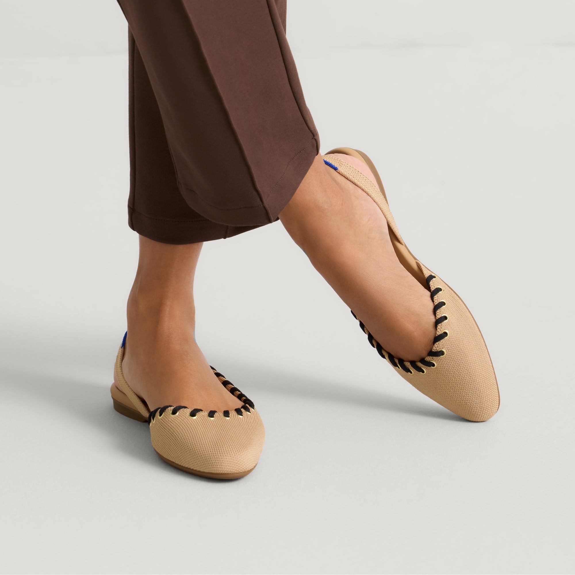 The Almond Slingback - Eyelet Frappe