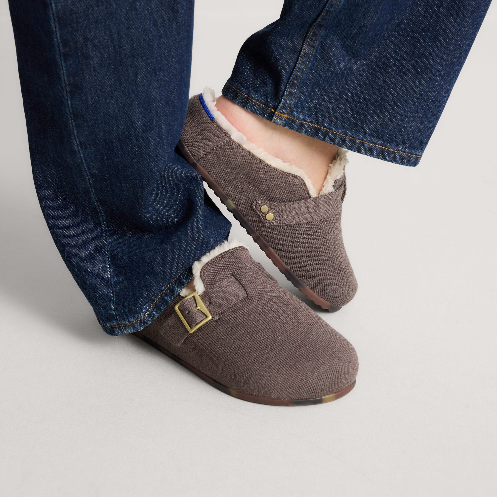 The Teddy Buckle Clog - Porcini