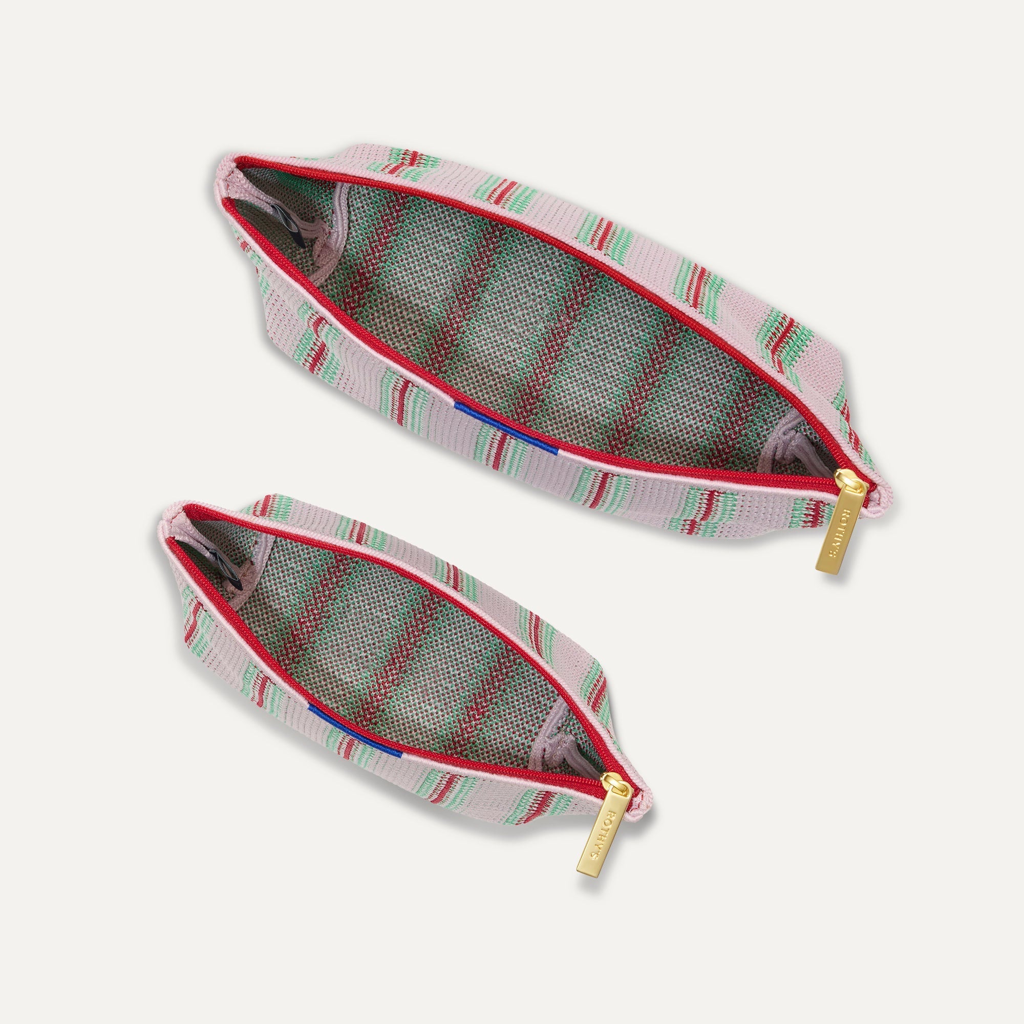 The Travel Pouch Set - Watermelon Market Stripe